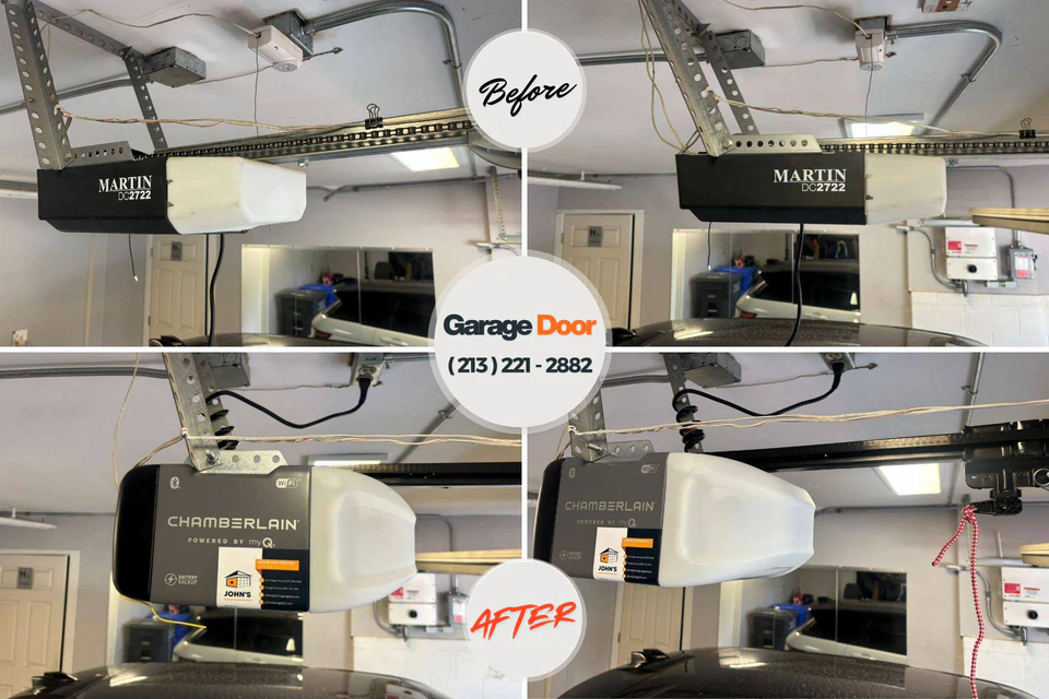 Before and after: garage door repair Lisbon, OH